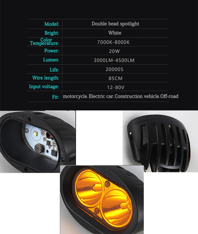Передняя фара дальнего света для внедорожников 20 Вт