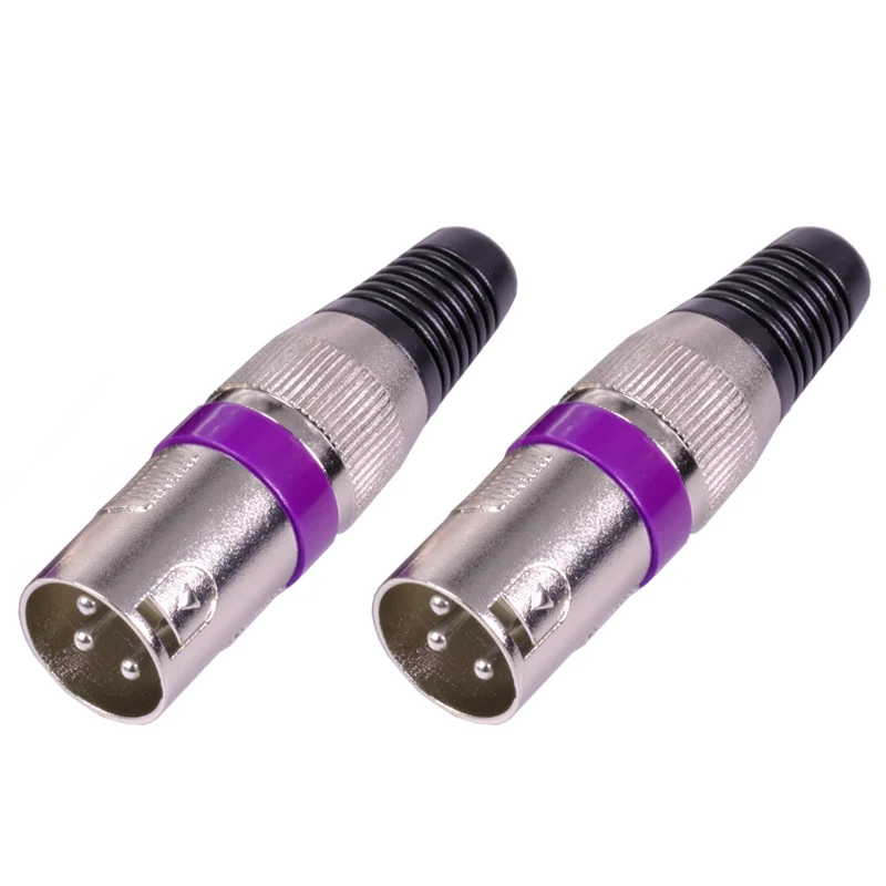 1pc Purple Male 1 шт. XLR разъем 3pin микрофон Микрофон XLR штекер папа XLR Женский Джек мама Адаптер 7 цветов - Цвет: 1pc Purple Male