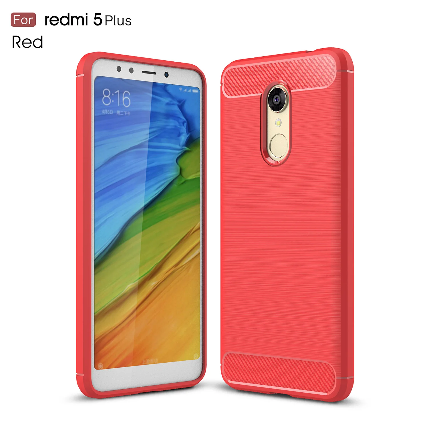 Ультра-тонкий телефон чехлы для xiaomi redmi5/5 плюс углеродного волокна Мягкий