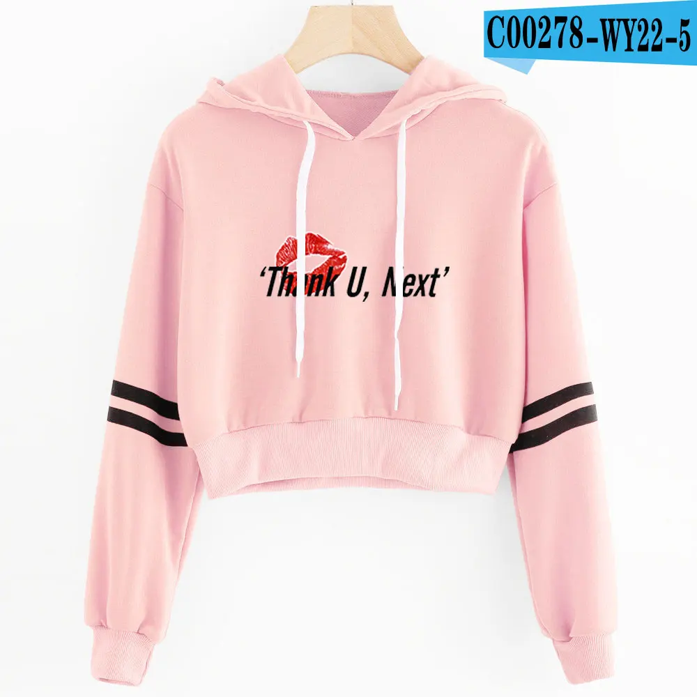 Pink Ariana Grande, женские толстовки с пупком, толстовка, крутая мода, Kpop, сексуальные, милые,, Новое поступление, Harajuku, повседневные толстовки, Толстовка - Цвет: Pink