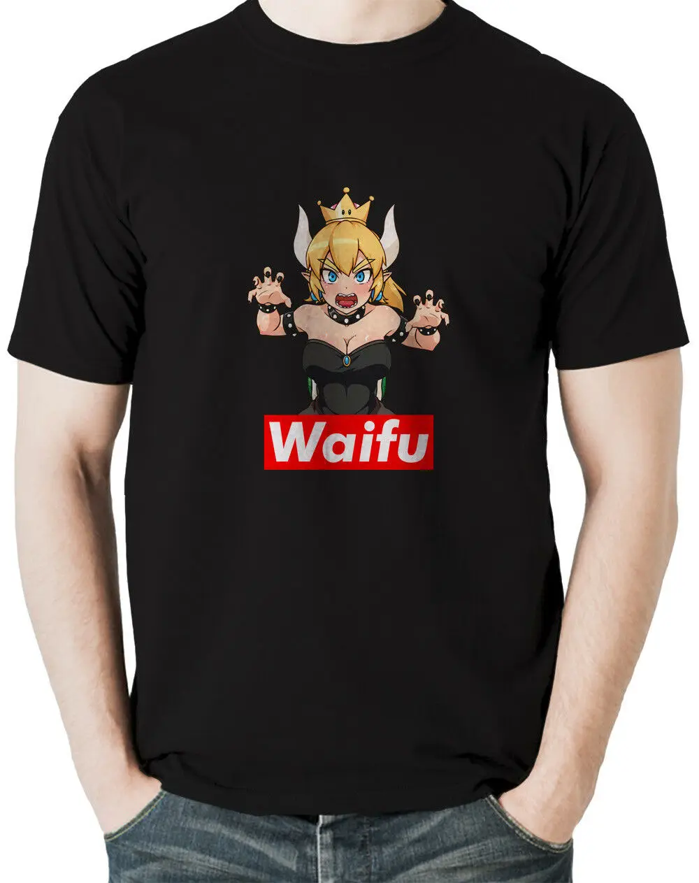 Bowsette Waifu Мужская одежда футболка 2019 новая брендовая специальные принт Фото