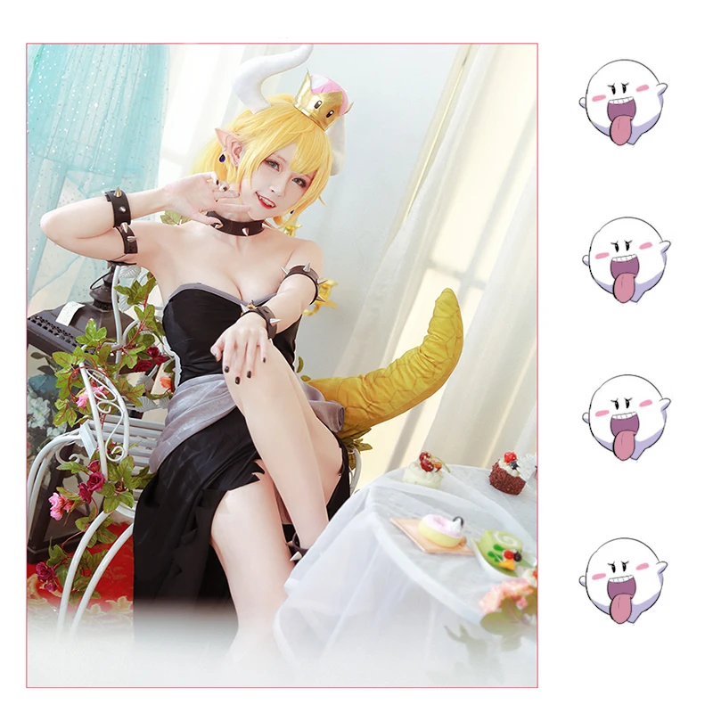 Японские игры Super Mario Bros, женские костюмы для косплея, rincess King Boo Princess Bowsette Kuppa Koopa, карнавальный костюм, бальное платье