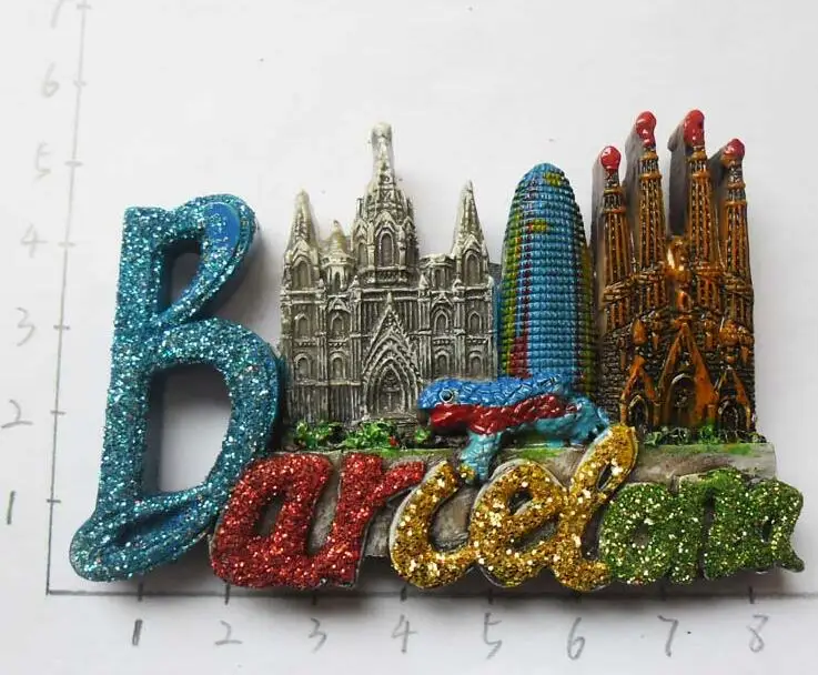 Испания Барселона Sagrada Familia туристический сувенир 3D Смола декоративный магнит для холодильника ремесло