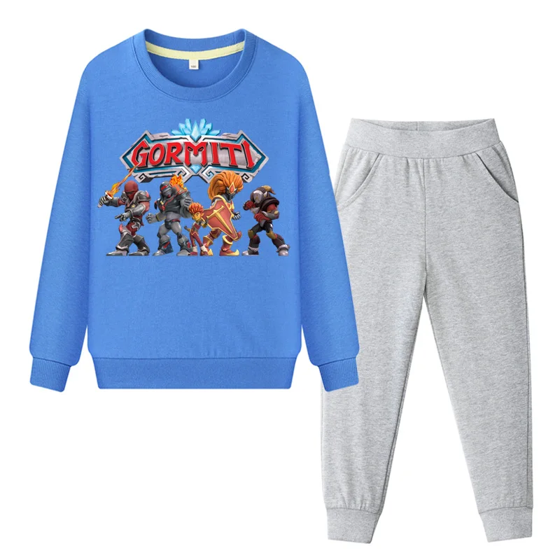Весенняя игровая одежда Gormiti, спортивные костюмы для детей, комплекты одежды, детский пуловер, пальто+ штаны, костюмы, спортивный костюм для мальчиков и девочек, DY104