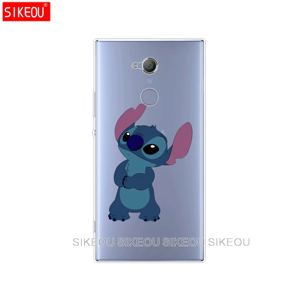 silicone Cover phone Case for sony xperia XA1 XA2 ULTRA PLUS L1 L2 XZ1 XZ2 compact XZ PREMIUM hollow out cartoon Lilo Stitch |