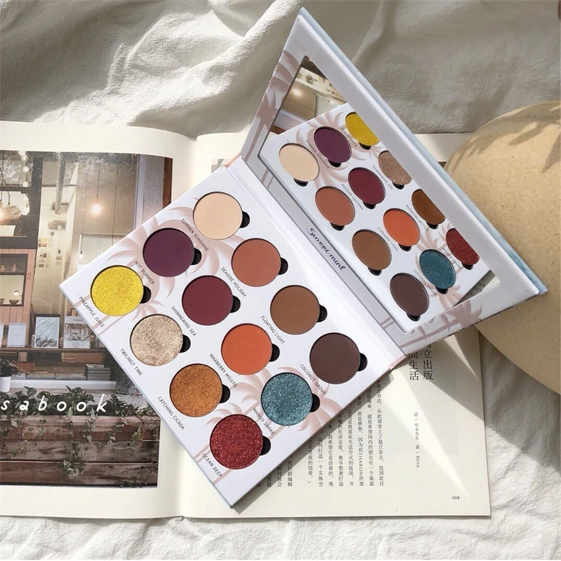 Тени для век палитра макияжа 12 цветов мерцающие тени макияж косметические