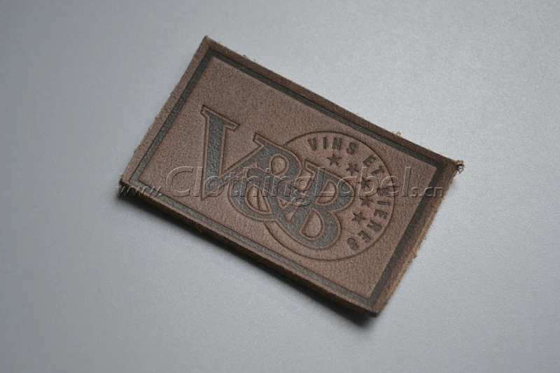 

Logo Engraved Real Leather labels/ 500pcs Clothes genuine leather tags