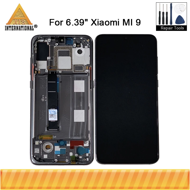 Axisinternational для 6,3" Xiao mi 9 mi 9 ЖК-дисплей+ сенсорная панель дигитайзер для mi 9 mi 9 AMOLED lcd с рамкой