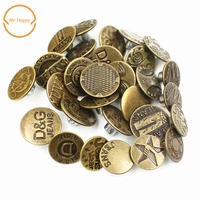 20setslot 20mm more than 20 kinds button mixed bronze fashion metal jeans button for garment pants sewing clothes accseeories