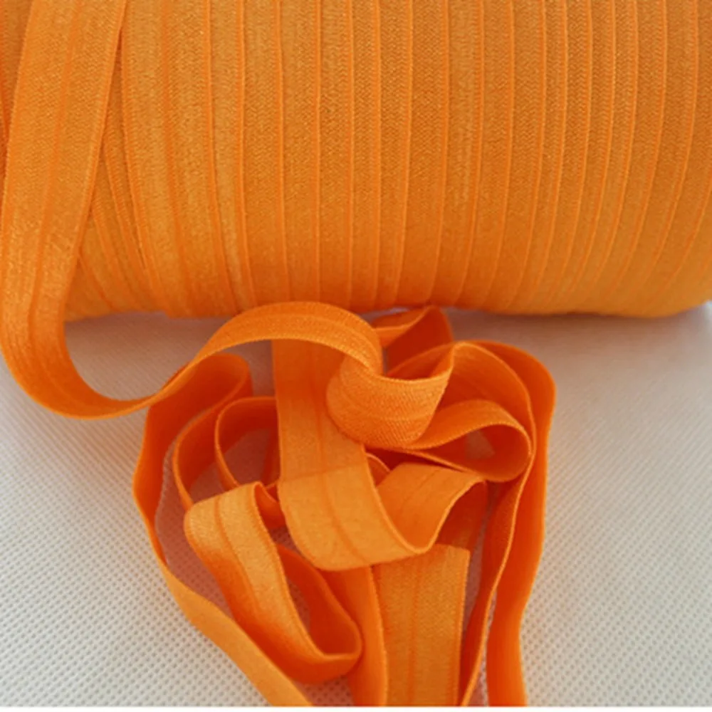 

T.R RIBBON #668 orange 5/8" FOE elastic, solid Fold Over Elastic FOE for Headbands 50yards and 100yards/lot