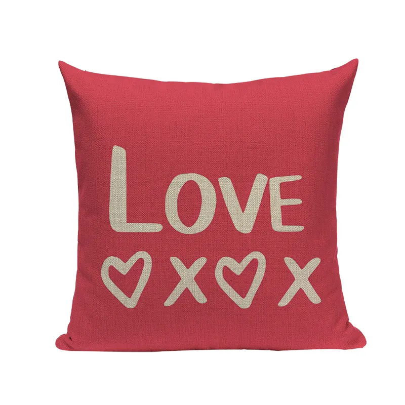 Наволочка для подушки Love Letter Elegant Printed Cushion Cover Decorative Pillows For Sofa Car Home Woven Linen Pillow Pillowcase Customized on.