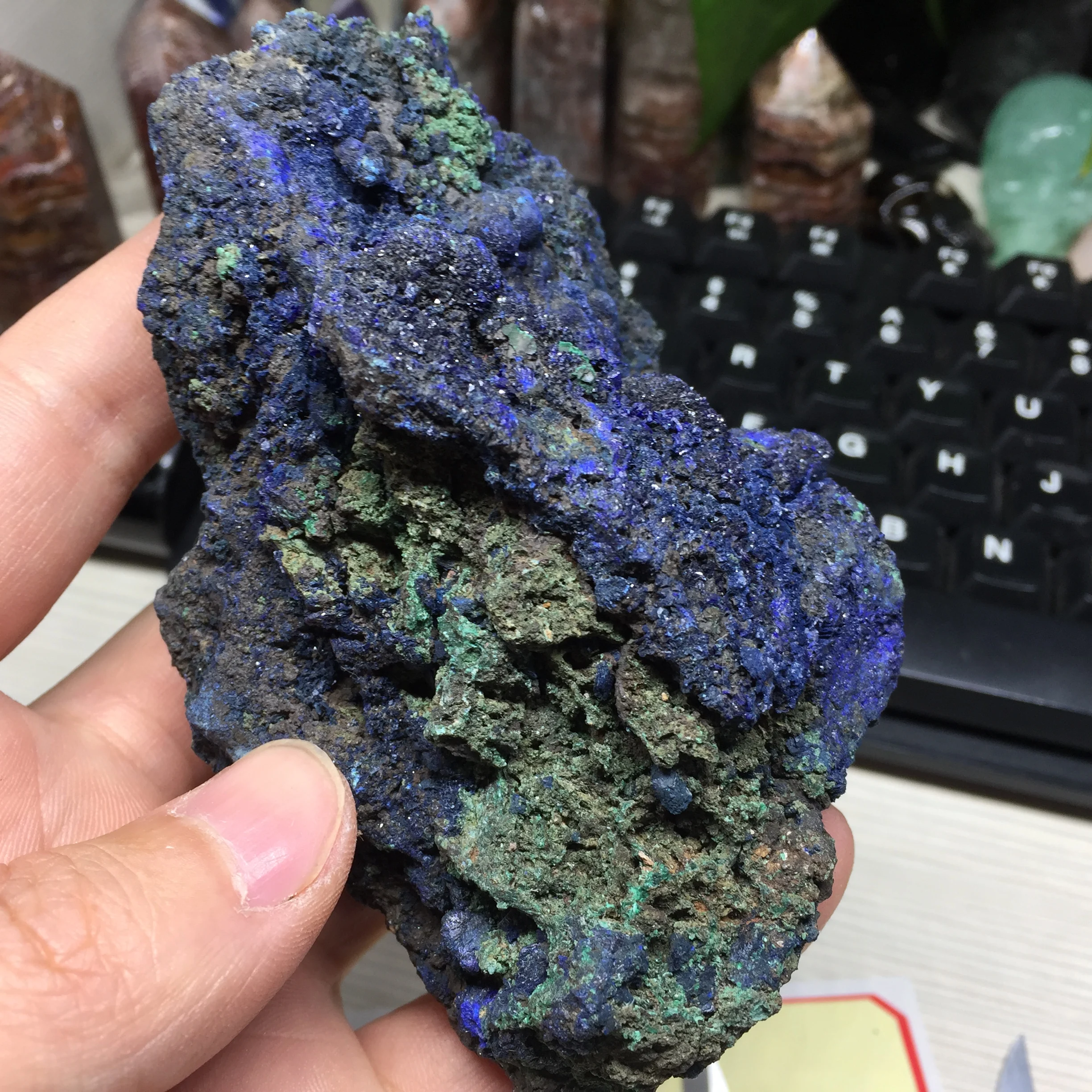 365 г натуральный материал образец azurite геодезический целебный Буле Малахитовый