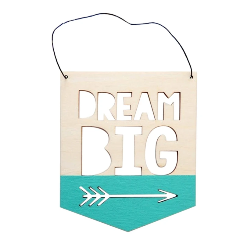 

Wooden Hanging Decorations Nordic Style Slogan Banner Photography Props Garland Ornament