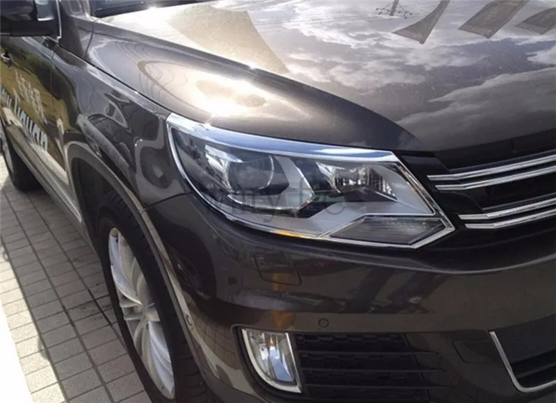 Подходит для Фольксваген Tiguan 2013 ABS Хром Передний Задний Головной фонарь Крышка лампы отделка автомобильные аксессуары