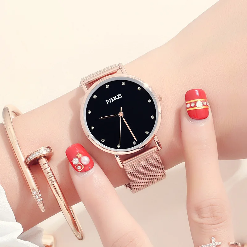 Ультратонкие женские часы повседневные кварцевые наручные из розового золота