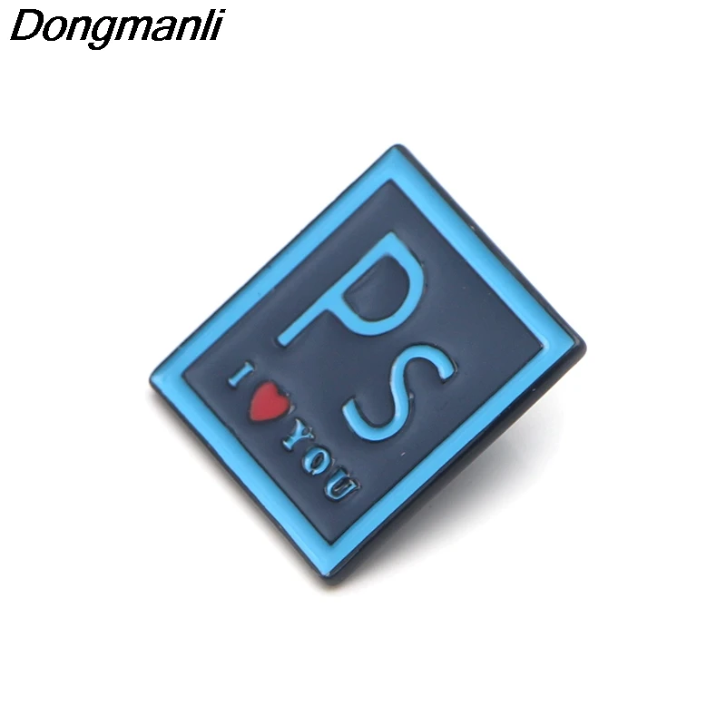 P3598 Dongmanli фотошоп ILOVEYOU металлические эмалированные булавки и броши для женщин модные нагрудные булавки рюкзак сумки ювелирные изделия значок подарки