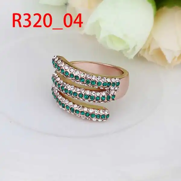 New Arrival Engagement Ring 18K Gold Plated Women Rings Made With Genuine SWA Elements Austrian Crystal Jewelry SMTPR320 | Украшения и