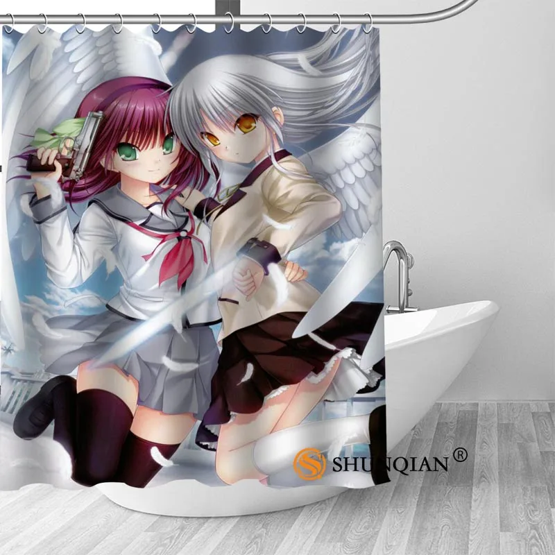 

ShunQian Custom Angel Beats New Popular Anime Hot Sale Shower Curtain Bathroom Waterproof For Yourself Bath Curtain Gift