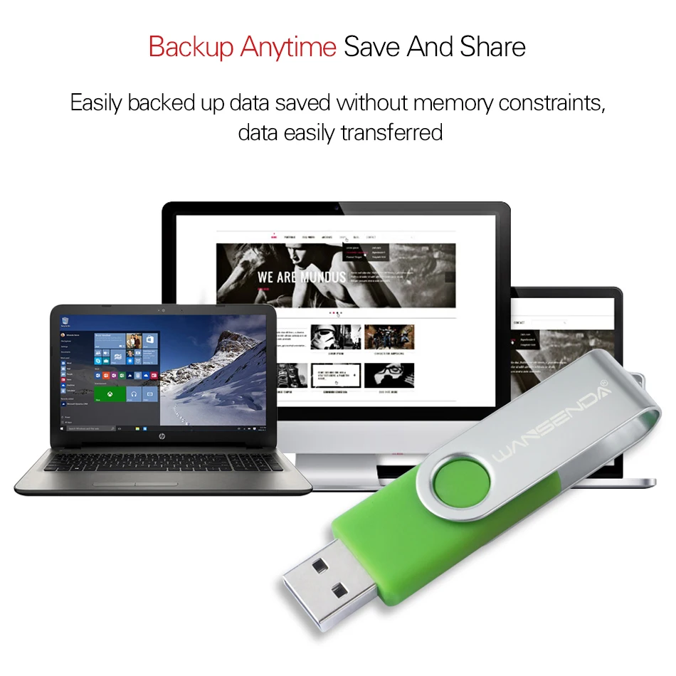 Новый WANSENDA USB флэш накопитель Вращающаяся ручка привода 128 Гб cle флеш 8 оперативной