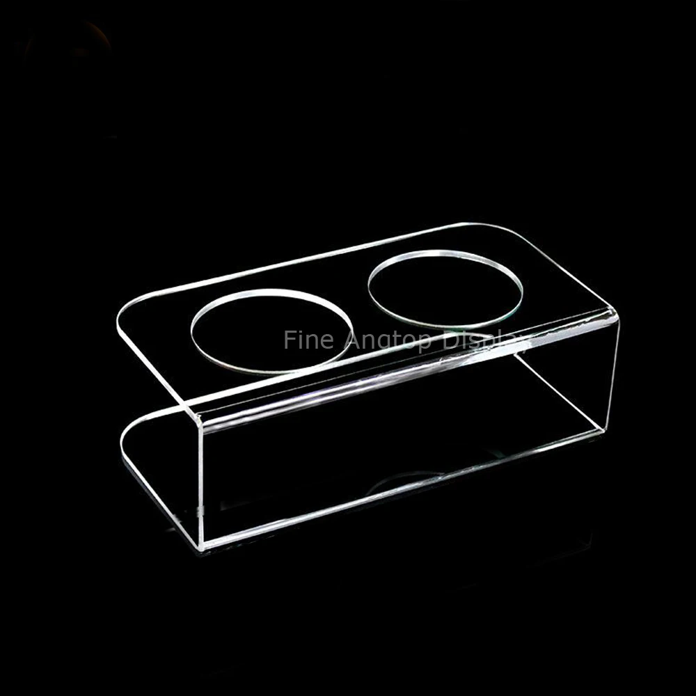 Double Wine Bottle Holder Clear Acrylic Display Jewelry Stand Counter Shelf