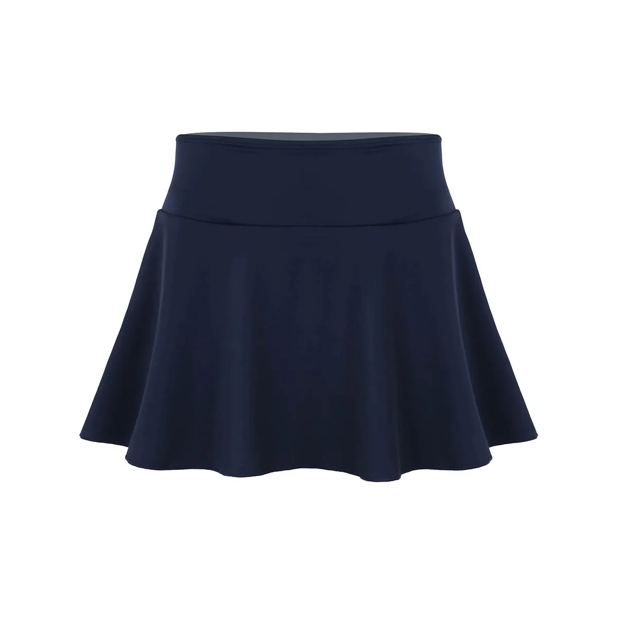Navy Blue Женская юбка для плавания с высокой талией и рюшами со встроенным бикини, короткая юбка для плавания, летние юбки для плавания, вечерние юбки для серфинга, пляжная одежда - Цвет: Navy Blue