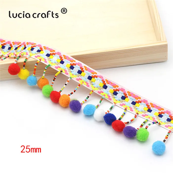 Style 1 25mm Lucia crafts 1 год/лот кисточка кружевная лента помпон Отделка Ткань для самостоятельного пошива одежды обувь мешок подарок ремесла материалы аксессуары N0302 - Цвет: Style 1 25mm