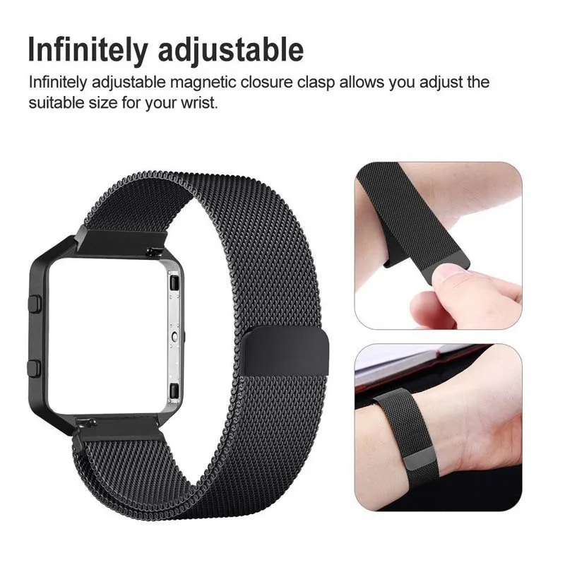 Ремешок Миланская петля + чехол для Fitbit Blaze защитная рамка ремешок из нержавеющей