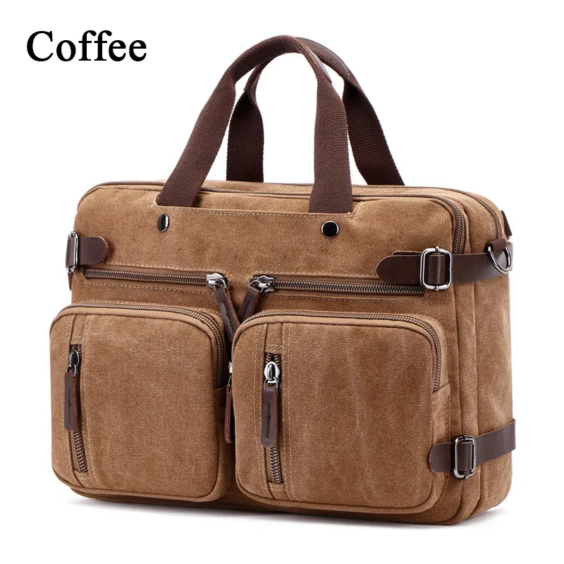 Coffee Jorgeolea, мужской брезентовый многофункциональный портфель, деловая сумка, Мужская Ручная сумка, двойная сумка, ранец, E0227 - Цвет: Coffee