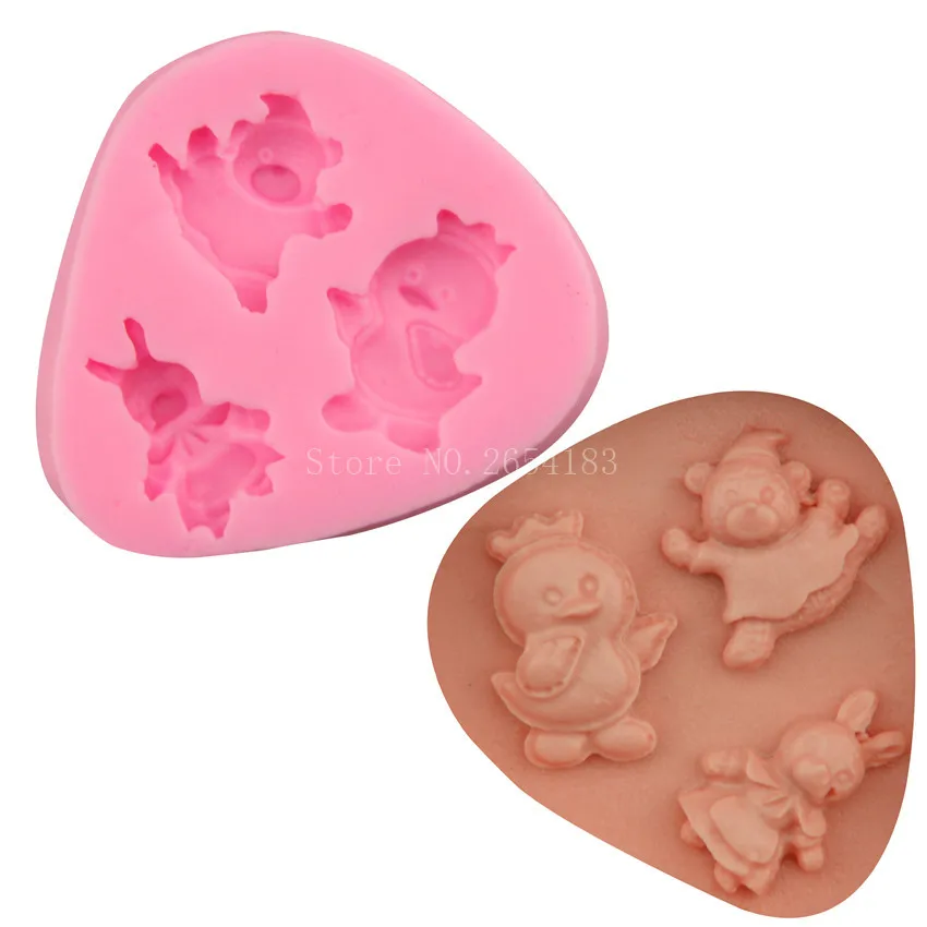 Силиконовое мыло для помадки в виде животного кролика утки медведя 3D подставка