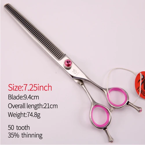 7.25 inch Fenice Япония 440C Нержавеющая сталь 6,5 дюймов 6,75 дюймов 7 дюймов собака розовый уход истончение ножницы истончение ставка 35 - Цвет: 7.25 inch
