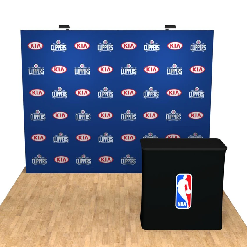 

10ft Straight Trade Show Display Pop Up Banner With custom graphic printing