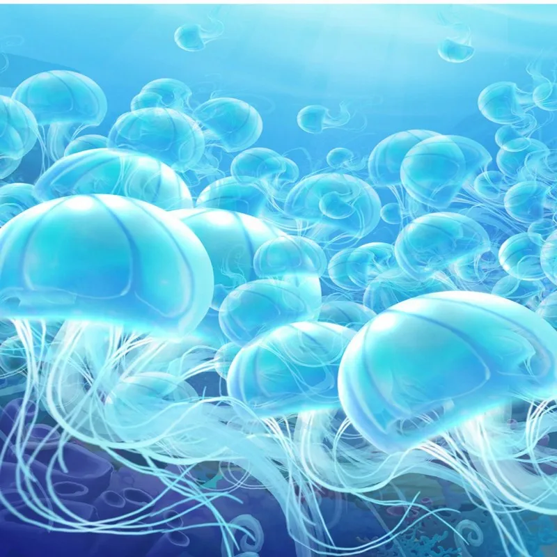 Бесплатная доставка Пользовательские подводный мир Медузы 3D пол живопись