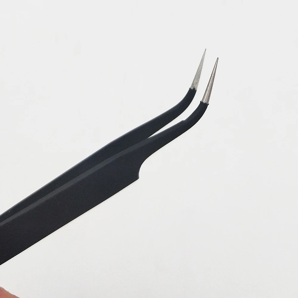 Черные пинцеты F для ногтей инструмент сбора акрилового геля стразы драгоценные