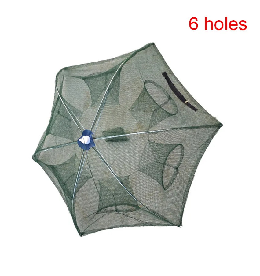 1PCS Folded Portable Hexagon 4 Sizes Hole Automatic Fishing Shrimp Trap Net Fish Crab Baits Cast Mesh A55 | Спорт и развлечения