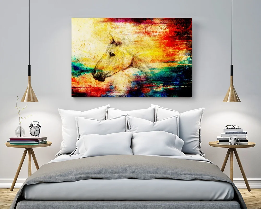 

Pencil Horse Colorful Abstract Wall Art Paint Wall Decor Canvas Prints Canvas Art Poster Oil Paintings No Frame