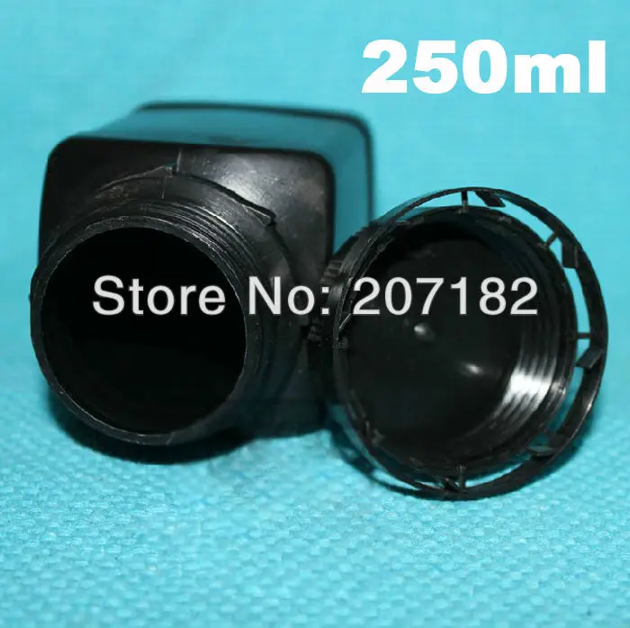 (100 шт./лот) 250 мл/250 г Черная Квадратная бутылка HDPE банка для порошка с внутренней