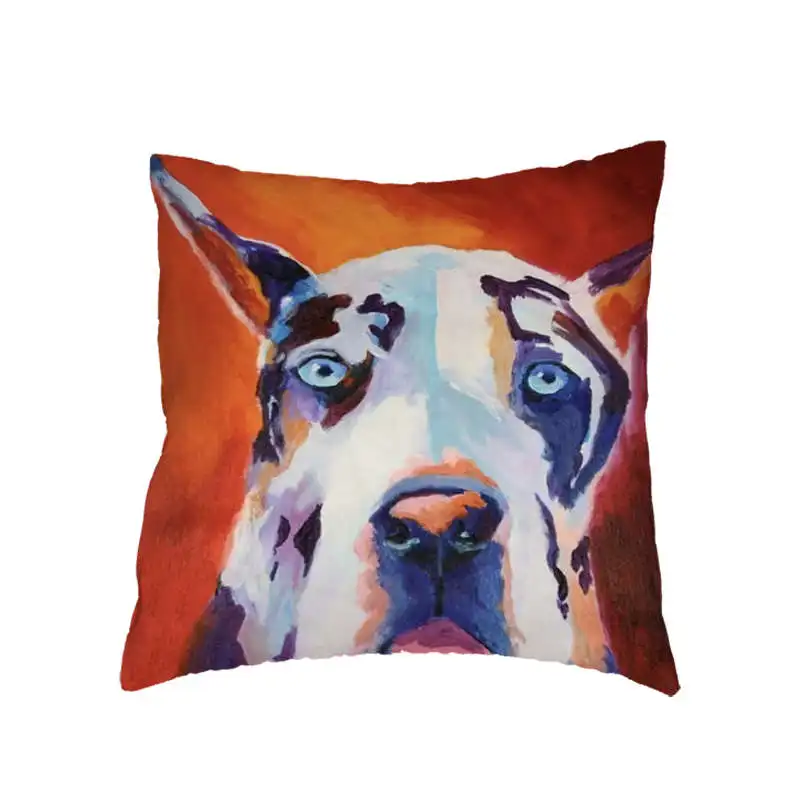 Картина маслом Классический стиль животный узор наволочка бультерьер корги