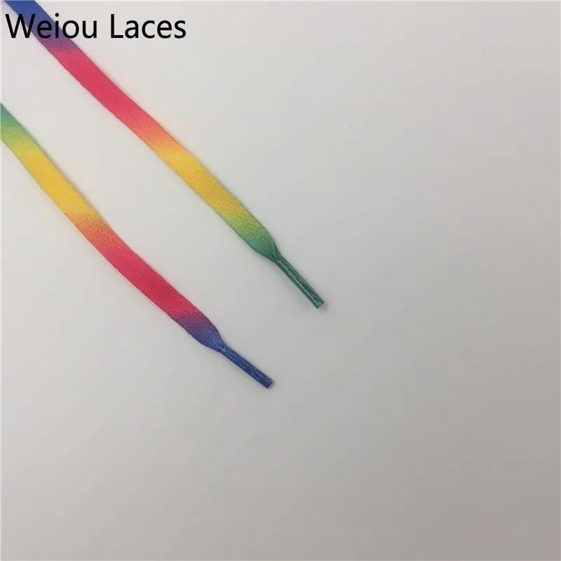 Weiou клетчатые туфли на плоской подошве, черные, белые, радужные шнурки для конькобежцев, шнурки с шелкографическим принтом, 60-180 см
