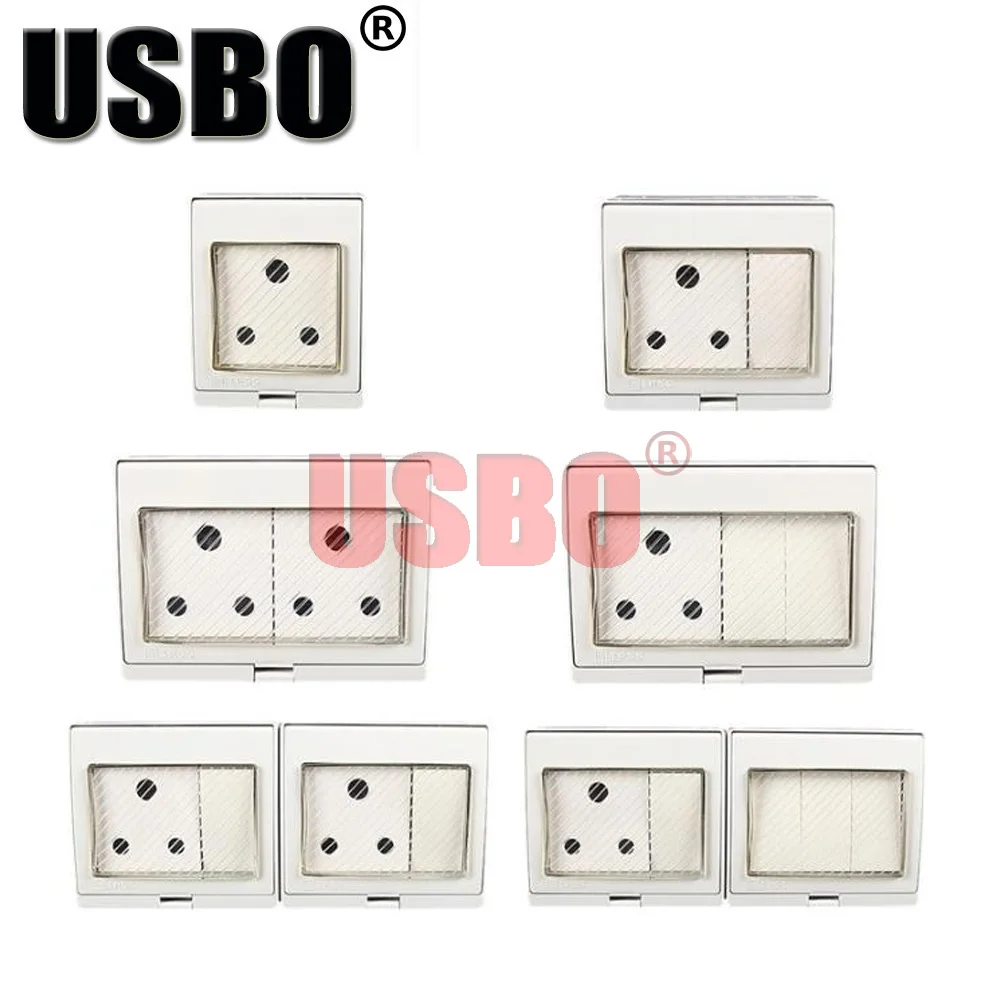 

White 16A 250V IP55 transparent cover outdoor wall waterproof socket South Africa universal power socket TYPE-L