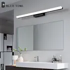 Черный и серебристый акриловый современный светодиодный настенный светильник для зеркала в ванной, передний светодиодный светильник s, настенный светильник 120 100 80 60 см, светильники