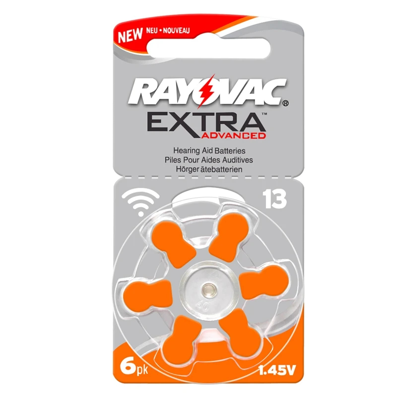 Батарея для слухового аппарата Rayovac 13 A13 PR48 60 шт. Высокоэффективная из цинка