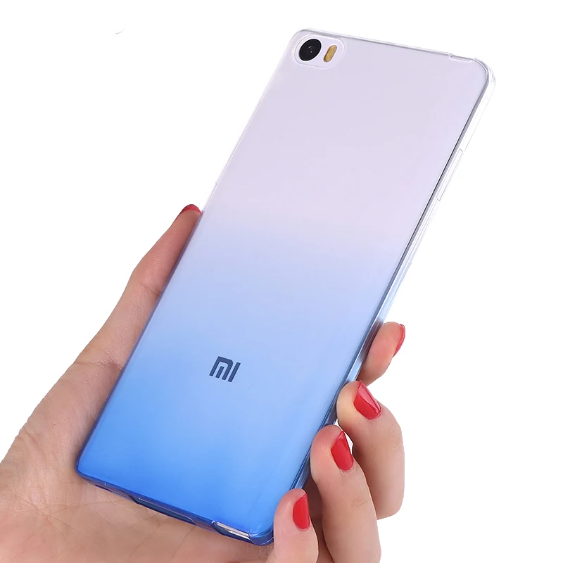 Силиконовый мягкий чехол для телефона Xiaomi mi note прозрачный градиентный