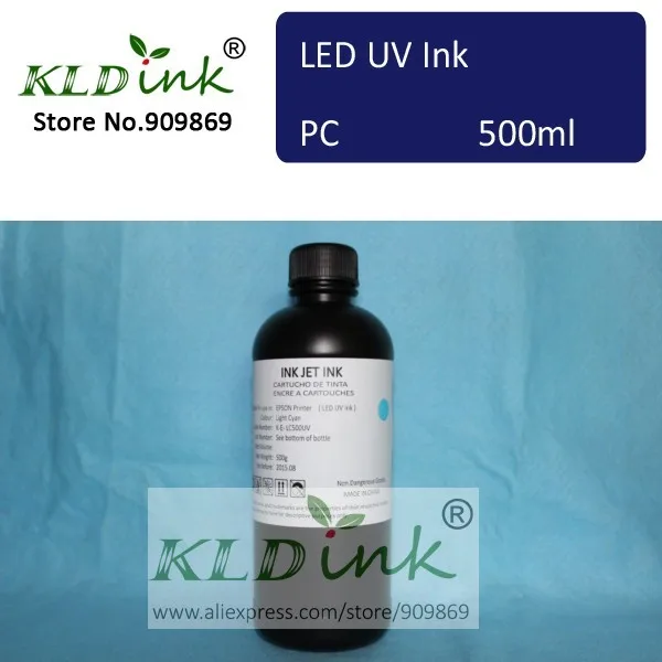 

[ KLD Ink ] Compatible LIGHT CYAN LED UV Ink for inkjet UV flatbed printer with DX5 DX6 DX7 printhead ( 1 piece X 500ml )