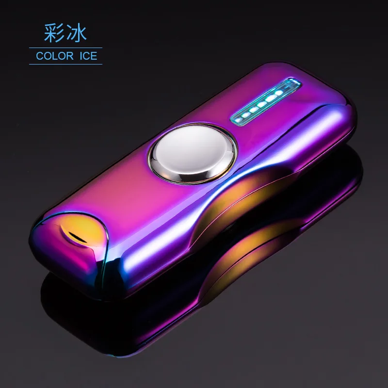 Без газа Зажигалка для сигар пальчиковая игрушка Gyro Flash Tri-Spinner Электронная сигарета ручной Спиннер usb зарядка зажигалки