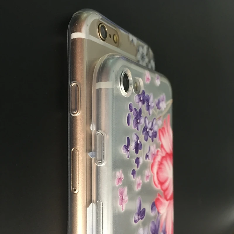 Kerzzil для iPhone 6 7 Plus Clear ТПУ Цветы Телефон чехол 6S задняя крышка красивый пион мягкие