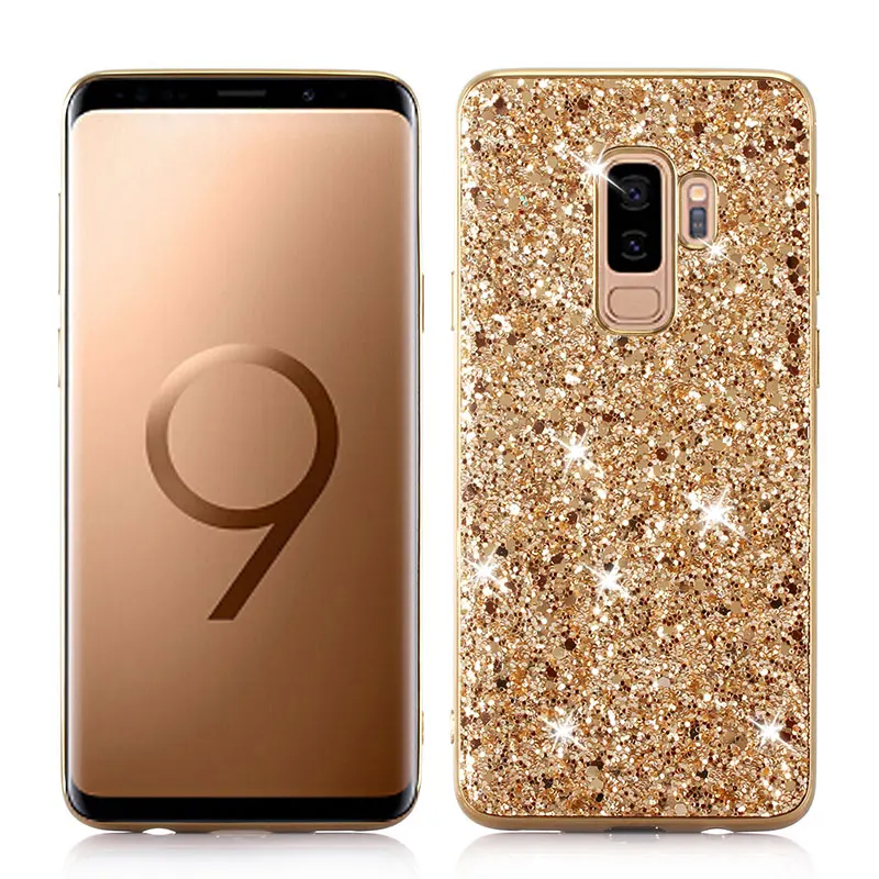 С сияющими блестками чехол для Samsung Галактики S10X S9 S8 Plus Роскошная обувь с