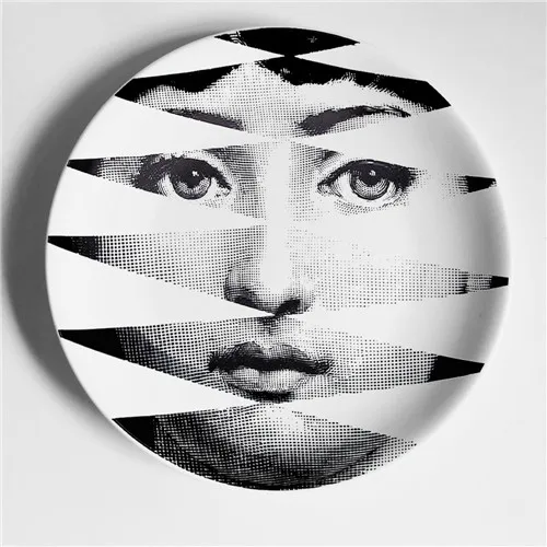Rosenthal Piero fornasetti таблички черный/белый иллюстрации висит блюда по производству образцов/дома/отеля Декор Кавальери уход за кожей лица керамические изделия - Цвет: 28