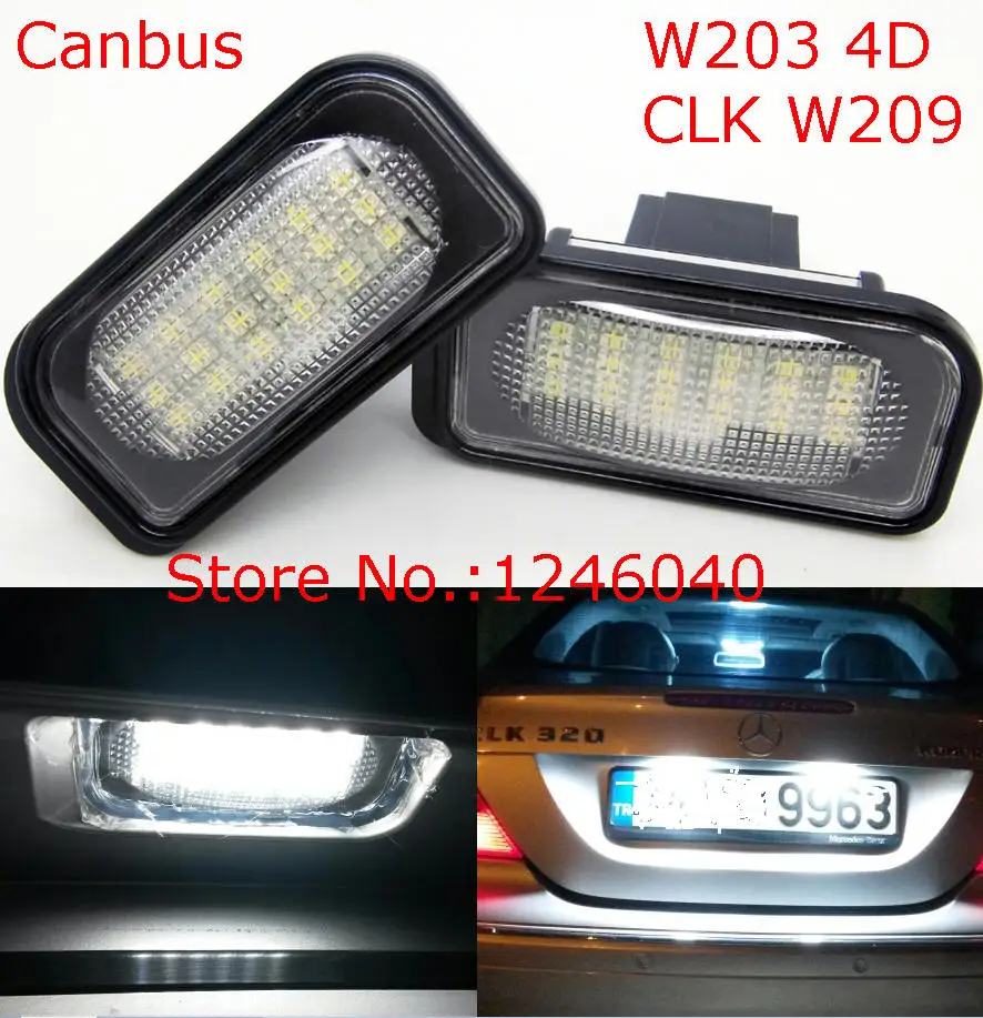 2 шт. светодиодный светильник номерного знака для Benz C Class W203 4D Sedan 01 07 CLK320 W209 03 08|light