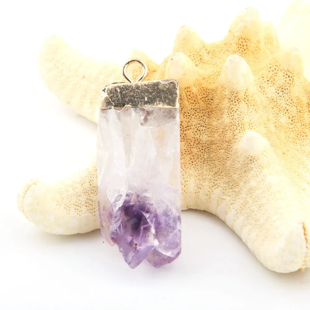 

Amethyst Pendants Delicate Accessory Irregular Natural Stone Pendants for DIY Jewelry Making Necklace