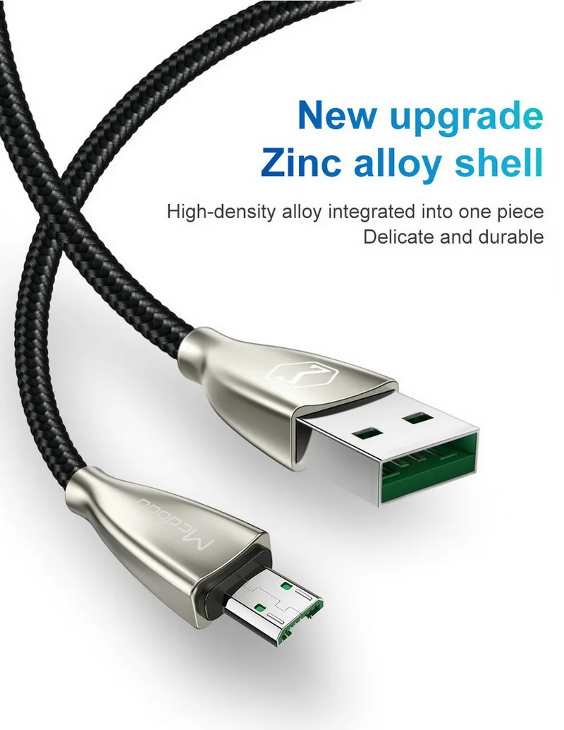 MCDODO 4A поддержка VOOC Micro USB кабель быстрое зарядное устройство Кабель Microusb для samsung Xiaomi Android мобильный телефон зарядка для Oppo R7